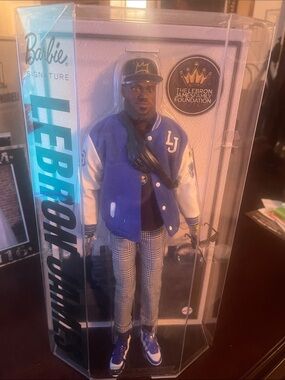 LeBron James Signature Blue and White Varsity Jacket